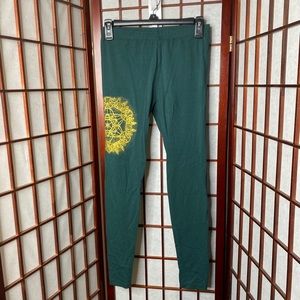 Green Leggings Sacred Geometry Mandala